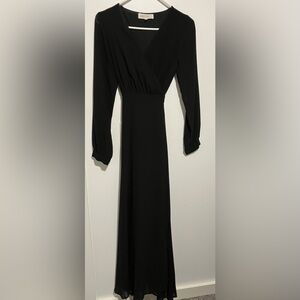 Black Chiffon Wrap Dress from Brass and Roe